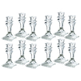 Woodside Home Living Square Base Clear Glass Candle Holders - Various Sets