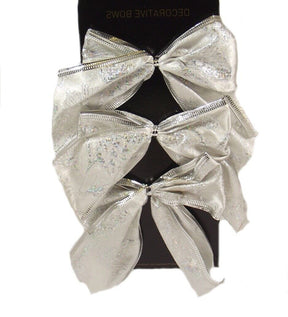 Pack of 6 Bows Christmas Gift Wrap or Tree Decoration Various Colours & Designs