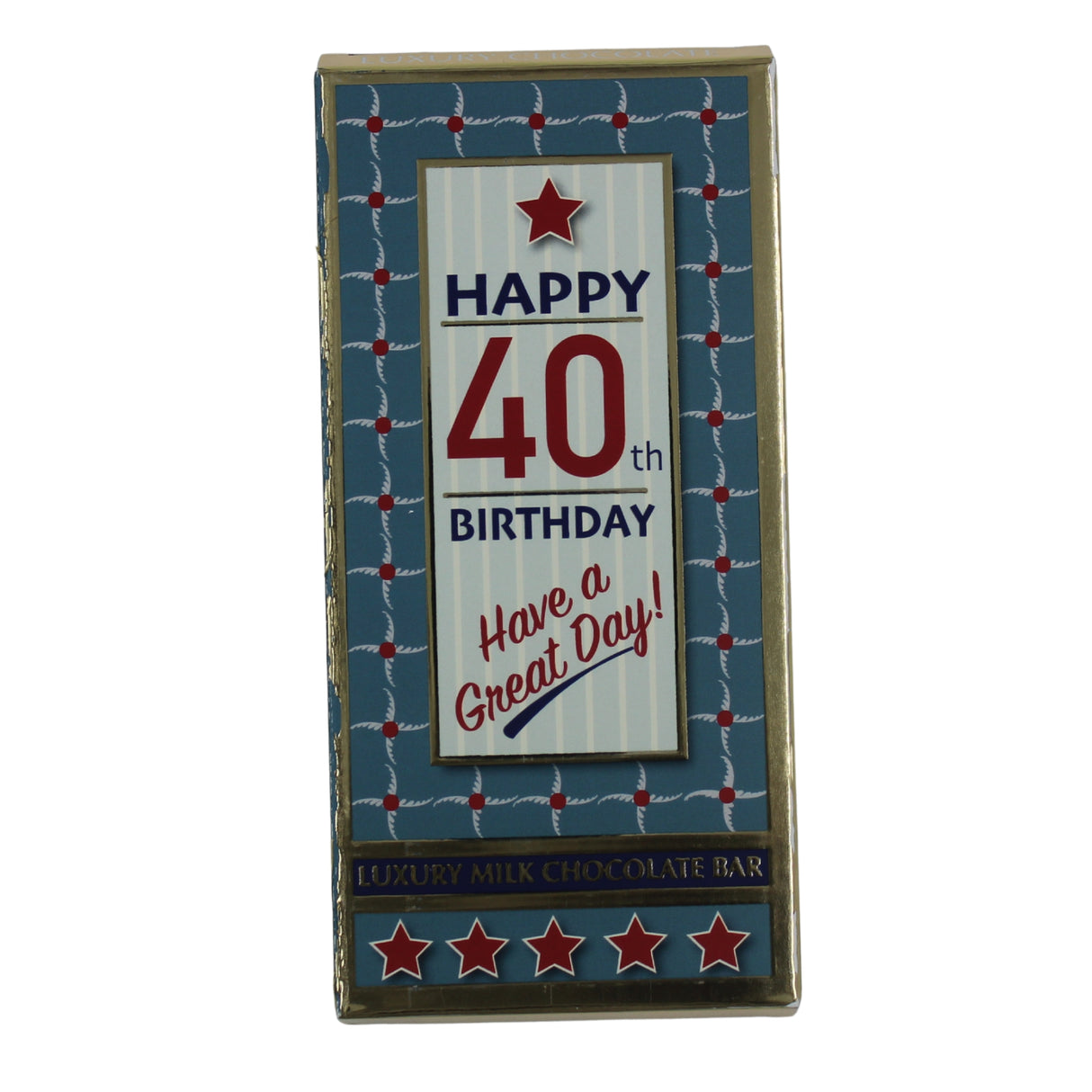 Luxury Milk Chocolate Greetings Bar - 40th Birthday