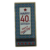 Luxury Milk Chocolate Greetings Bar - 40th Birthday