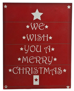Christmas Decoration - Wooden Wall Art We Wish You a Merry Christmas