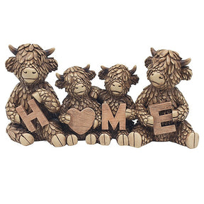 Hughie Highland Cow Figurine - Home
