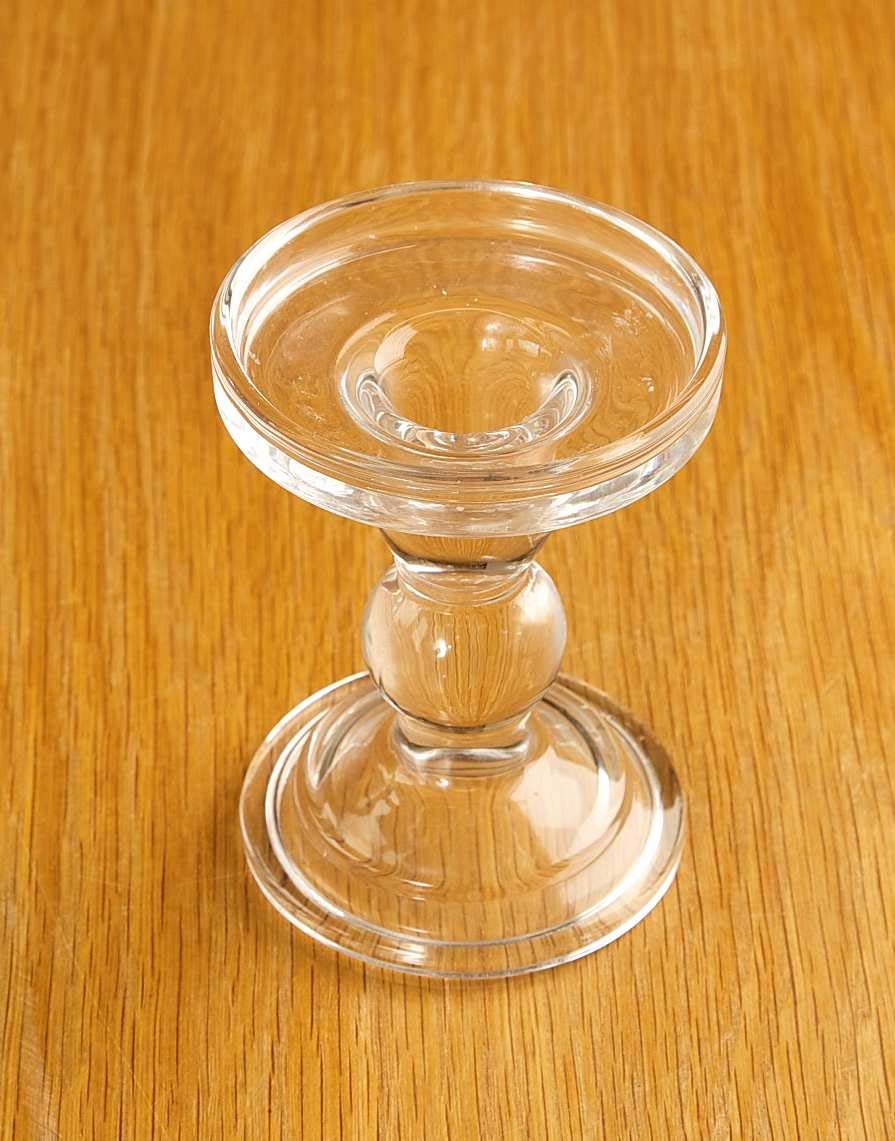 Reversible Glass Pillar/Dinner Candle Holder - Medium