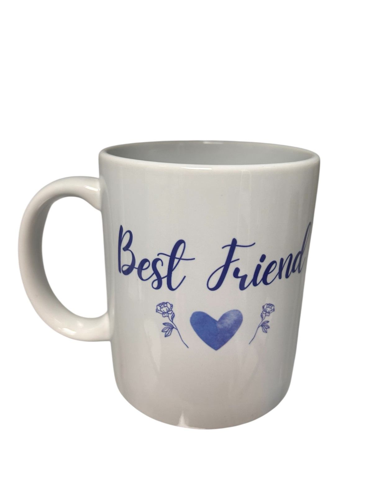 Heart & Flowers Design Mugs - Blue