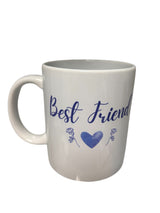 Heart & Flowers Design Mugs - Blue