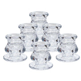 Woodside Home Living Clear Glass Candlestick Holders - Set of 6