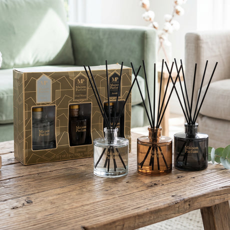 Maison Parfum Reed Diffuser Gift Set - Aventi, Oud Wood, Suave