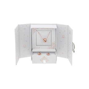 rose gold plated necklace & earrings gift set - love knot