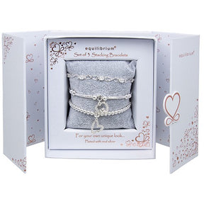 silver stacking bracelet gift set - sparkle