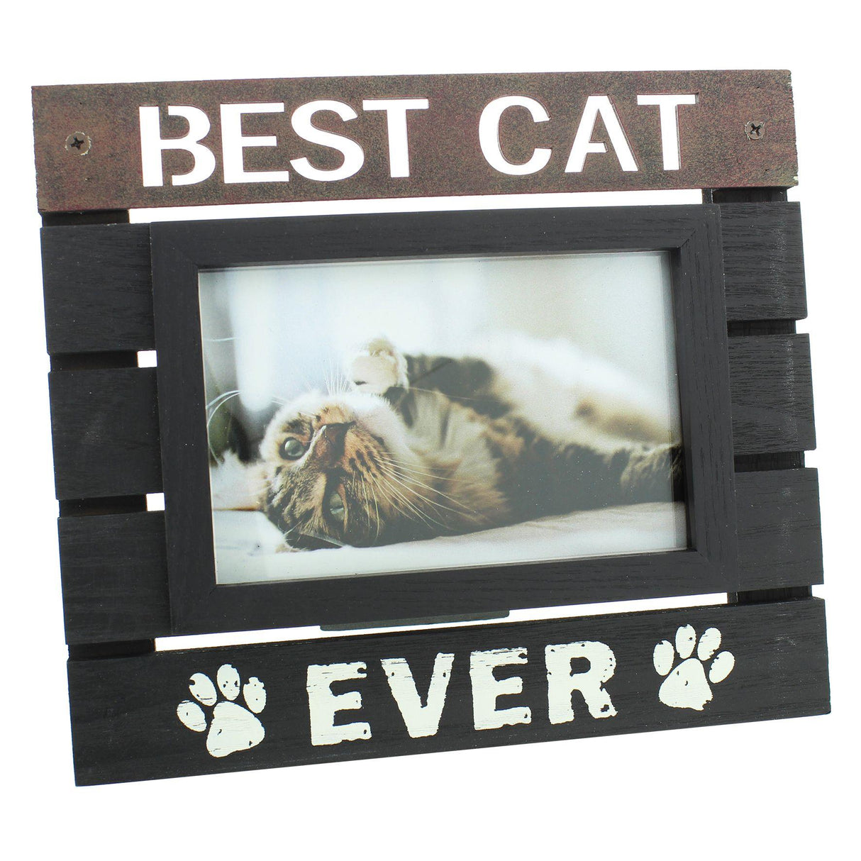 New View Wooden Panel Photo Frame 6x4" - Best Cat Ever