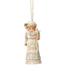 heartwood creek hanging ornament - white woodland nutcracker santa