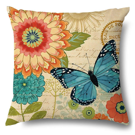 Butterfly Design Outdoor Waterproof Cushion Cover 45cm x 45cm