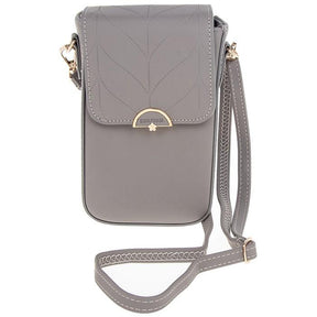 Star embellished mobile phone bag - grey
