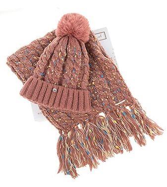 Equilibrium Flecked Hat & Scarf Gift Set - Dusky Pink