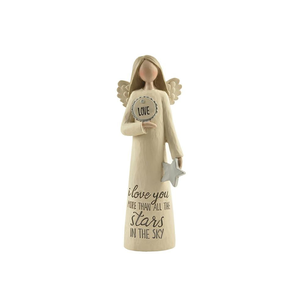 Feather & Grace Angel Figurine - I Love You (Stars)