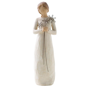 Willow Tree Figurine lady holding flowers "Grateful" 