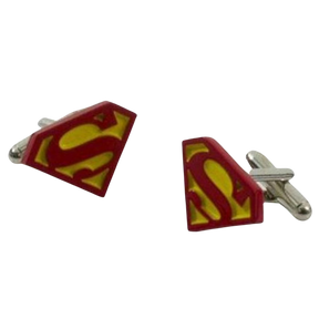 Superman Logo Cufflinks - Yellow & Red