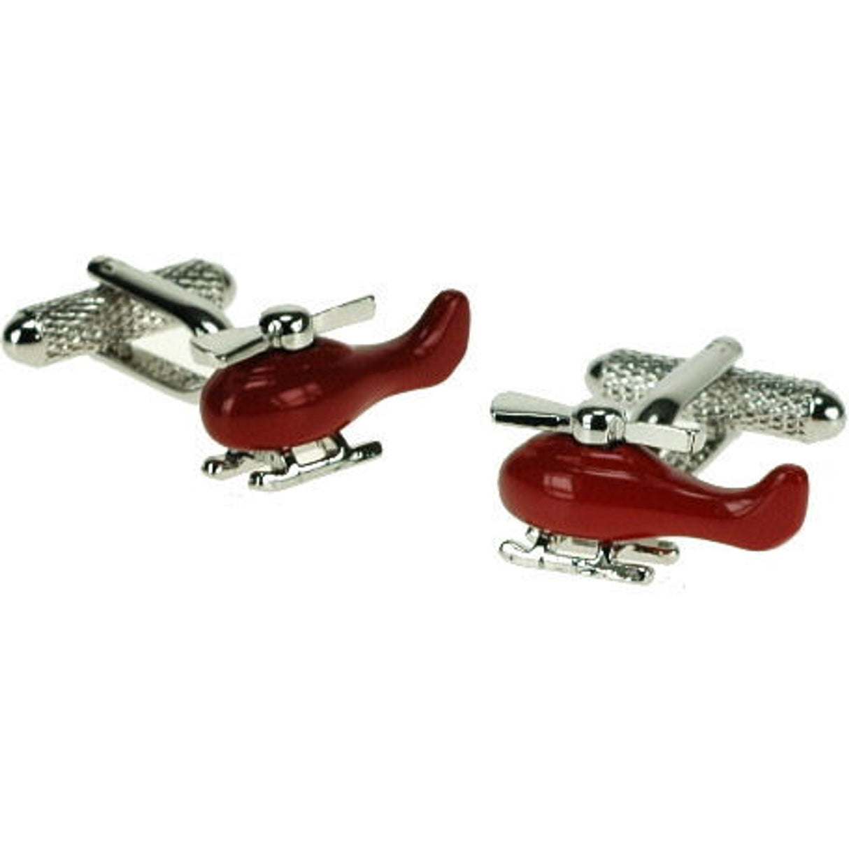 Red Chopper Helicopter Cufflinks