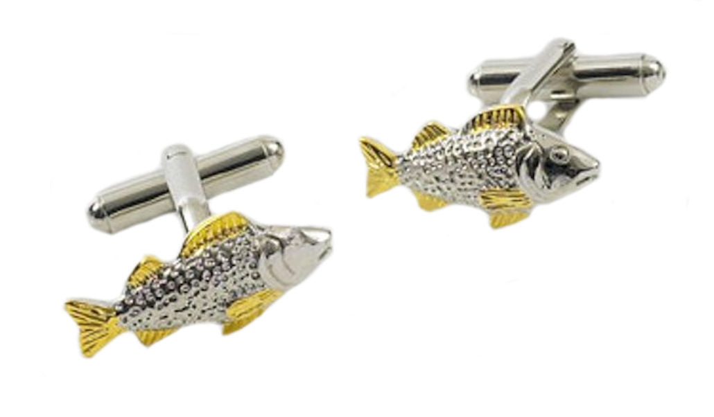 Fish Cufflinks (Silver & Gold Finish)