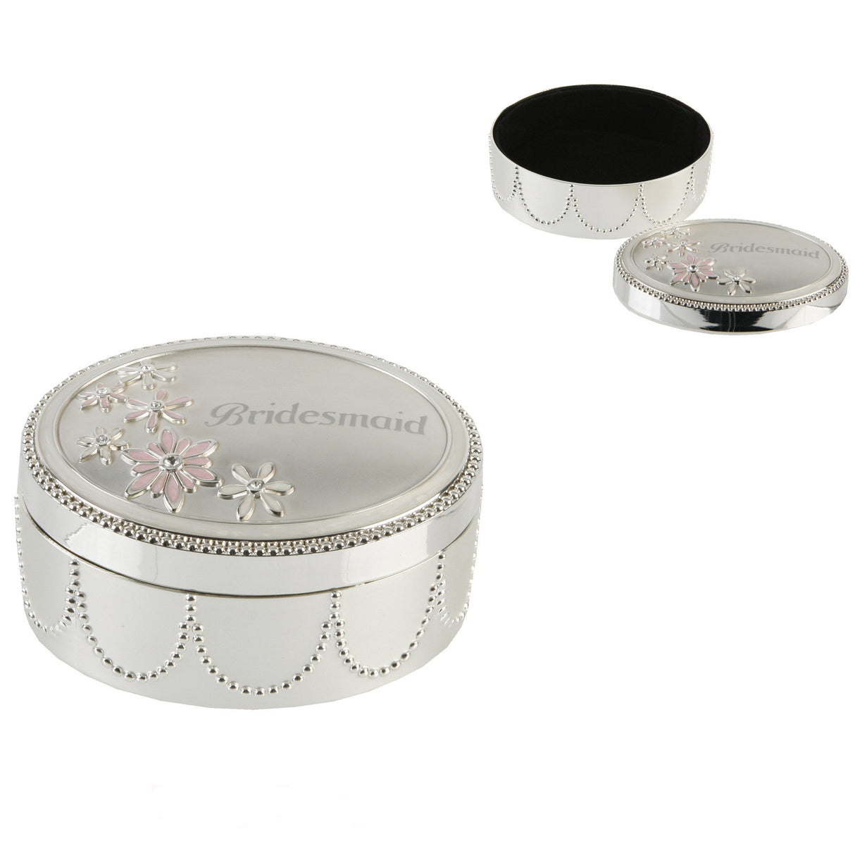 Juliana Wedding Party Silver Plated Trinket Box - Bridesmaid Keepsake Gift