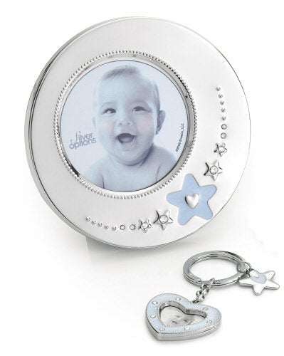 Silver Options Photo Frame & Photo Keyring Set - Baby Boy