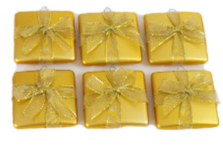 Christmas Tree Baubles - Shatterproof Gold Gift Box Pack of 6