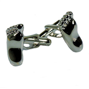 Baby`s Feet Cufflinks - Polished Silver Finish
