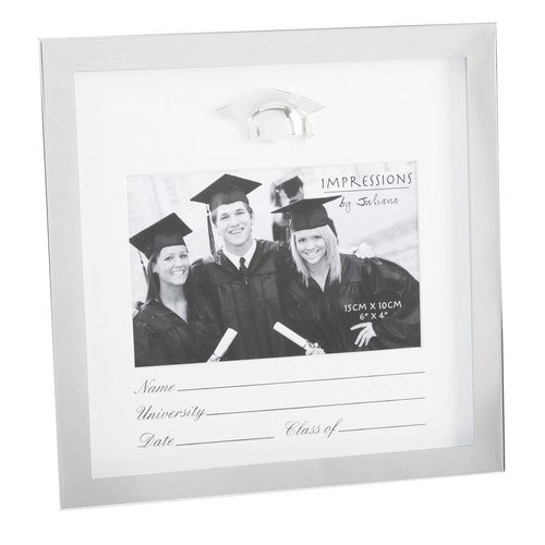 Impressions Silver Plated Photo Frame 6" x 4" - Graduation