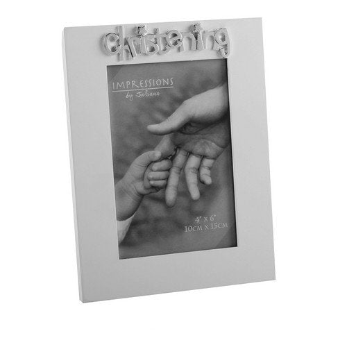 Juliana Impressions White Photo Frame 4" x 6" - Christening