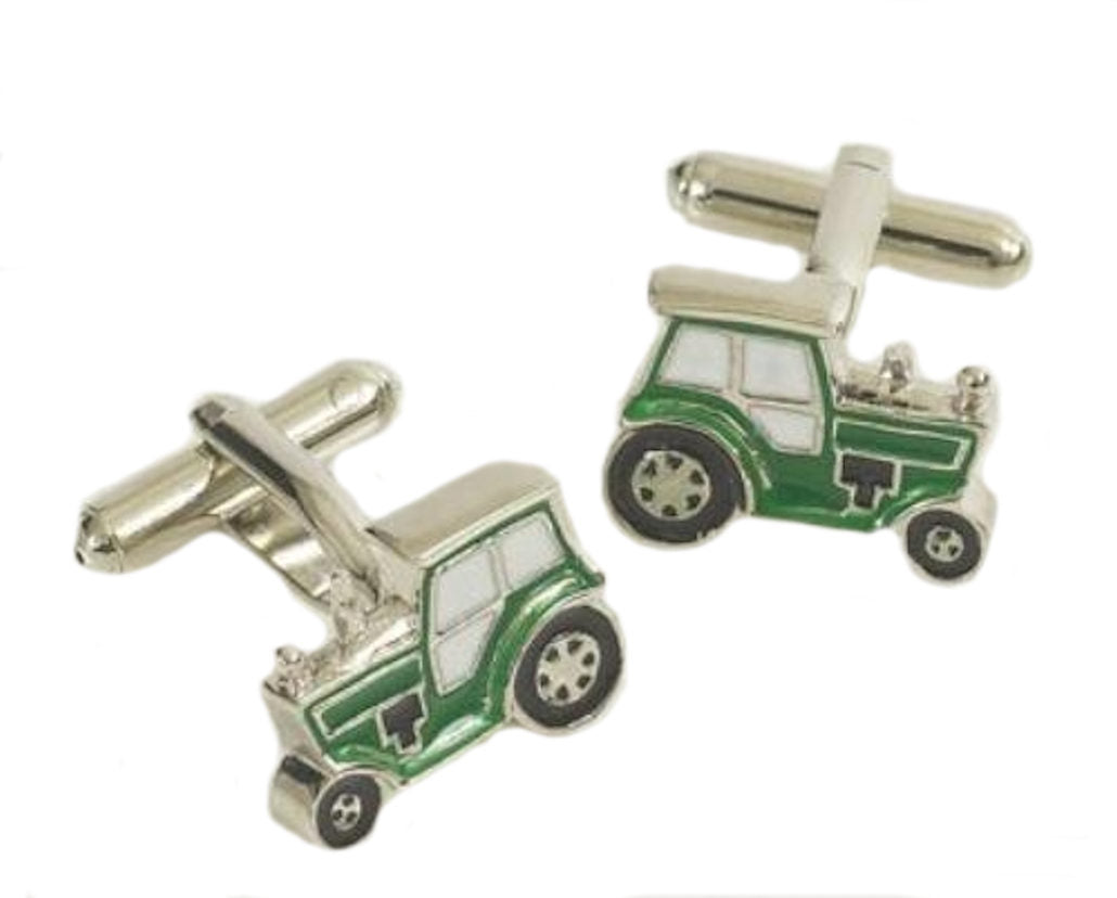 Green Tractor Cufflinks