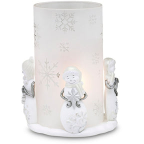 Perfectly Presented Snowman Candle Holder - Winter Wonderland