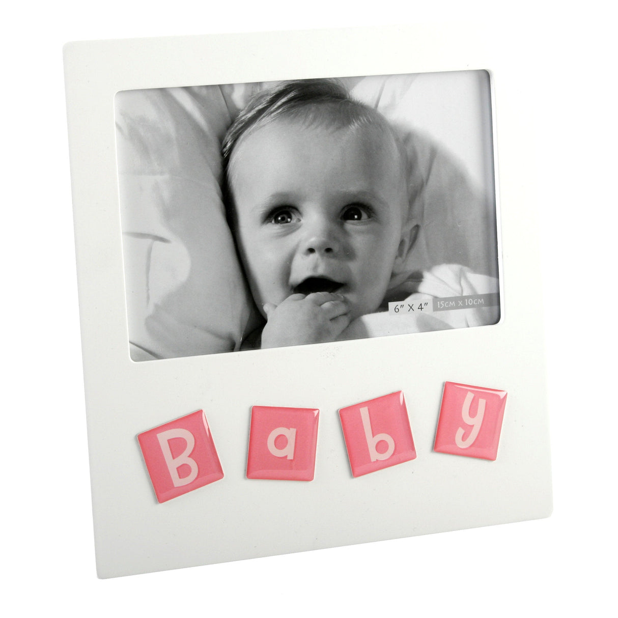 Tile Letters Photo Frame 6x4" - Baby (Pink)