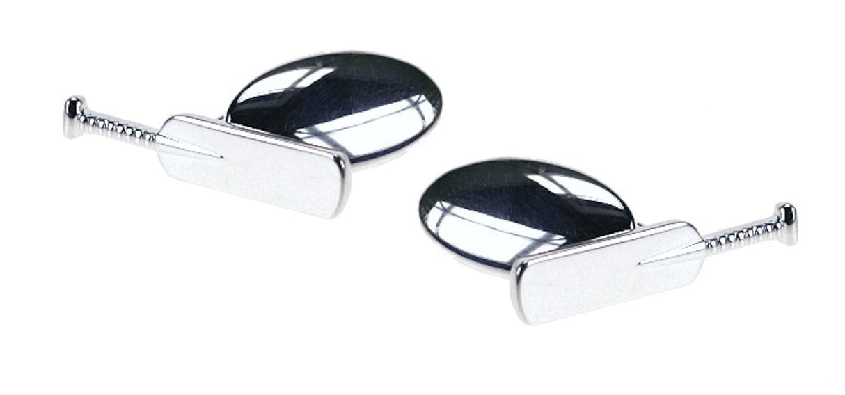 Cricket Bat Silver Plated Chain Link Cufflinks