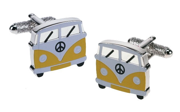 Camper Van Cufflinks - Yellow