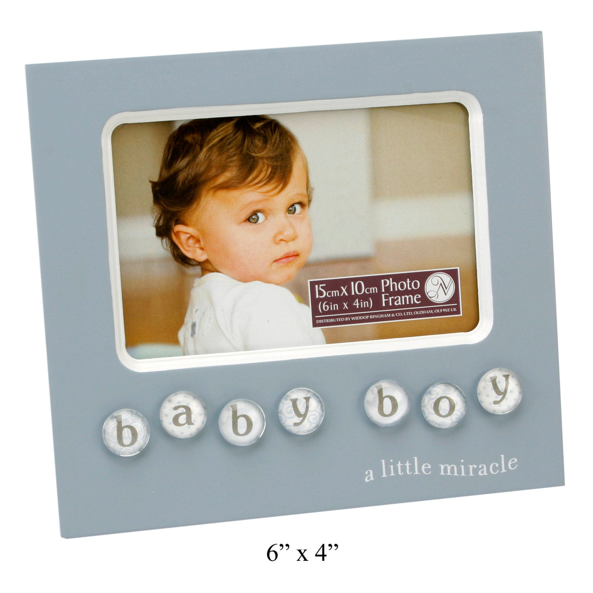 New View Bubble Tile Photo Frame 6" x 4" - Baby Boy