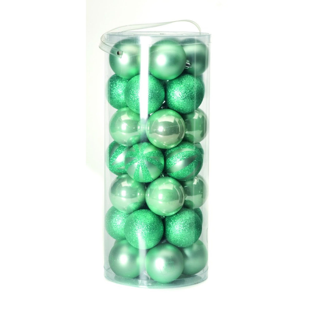 Christmas Tree Baubles - Pale Green Pack of 35 Assorted