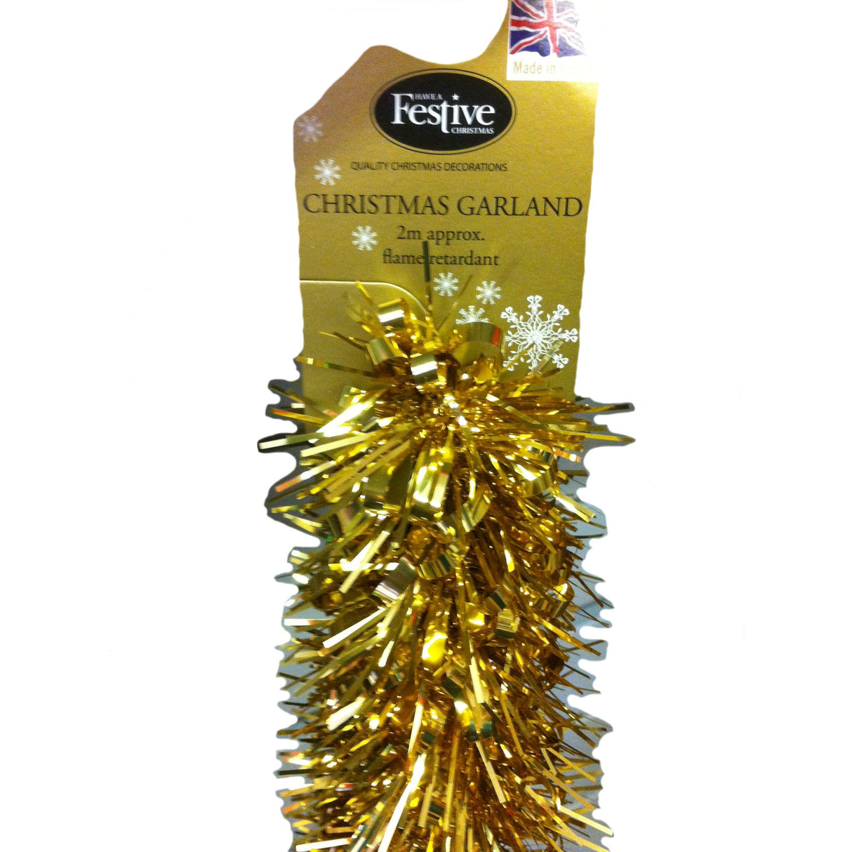 Christmas Garland Tinsel - Gold Pack of 2 2M Length