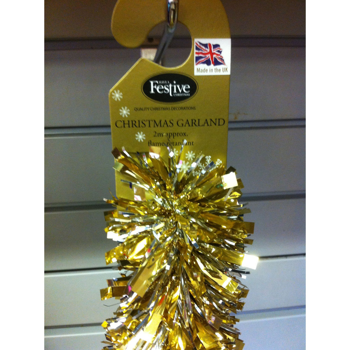 Christmas Garland Tinsel 2x2M - Gold & Silver