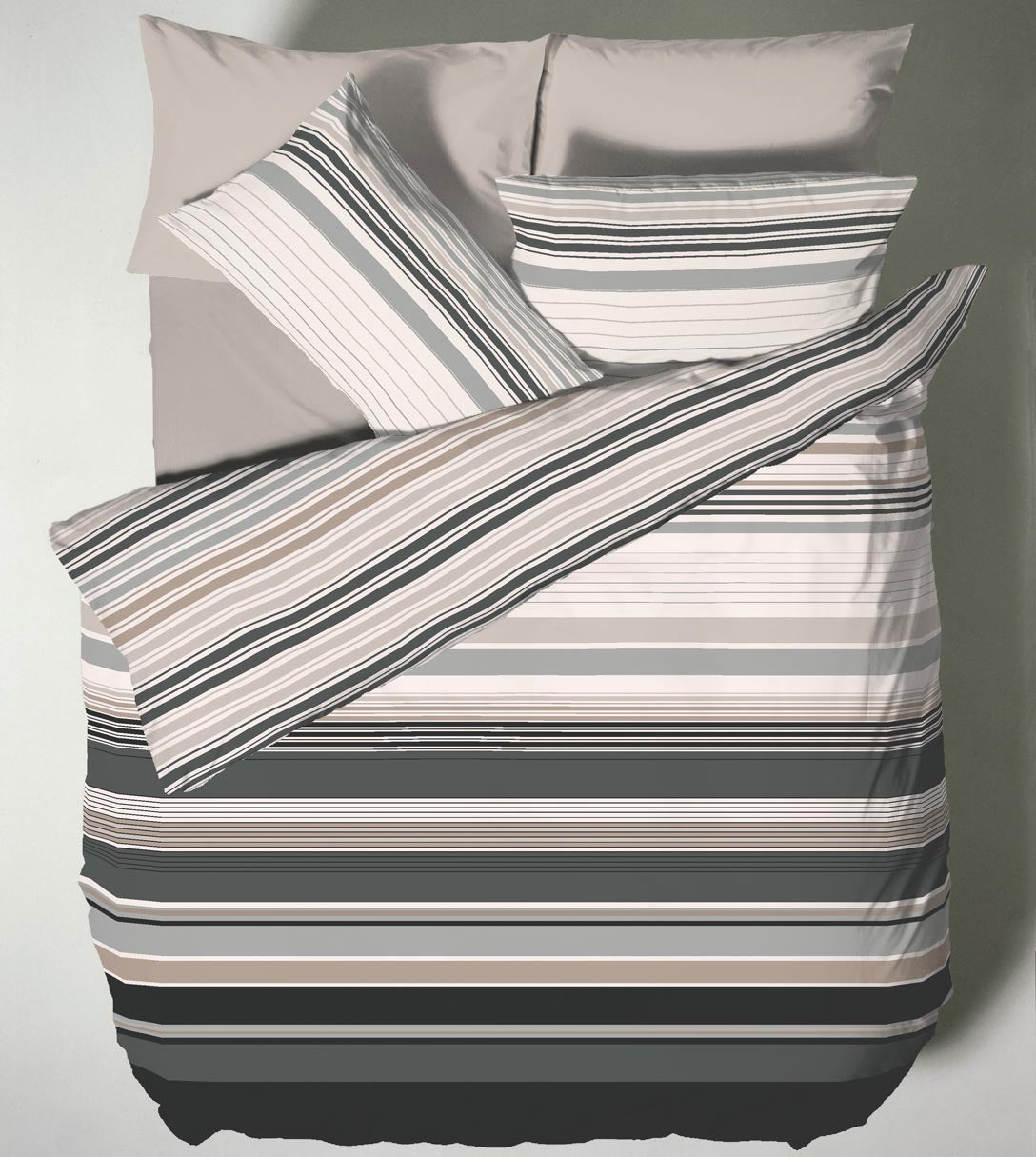 Catherine Lansfield Ross Black Stripe Duvet Quilt Cover Set - Single Bed