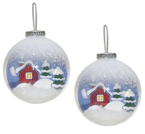 Weiste Christmas Tree Decorations Set of 2 - Snow Scene Bauble
