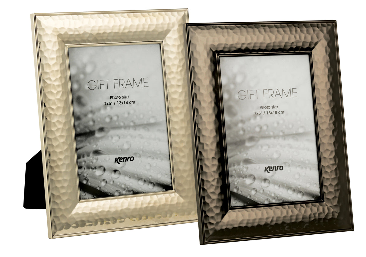 Kenro Reveal Modern Series Hammered Metal Photo Frame 4" x 6" - Black