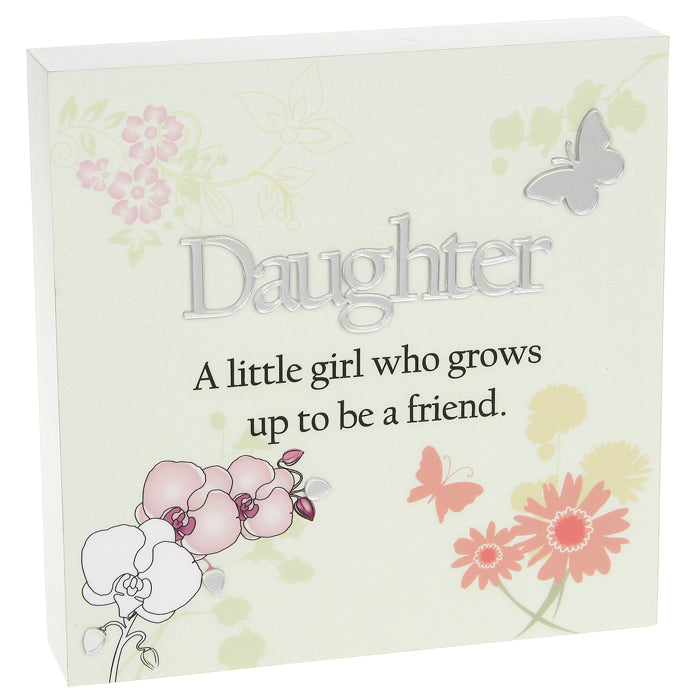 Floral Design Wall Art Plaque - Daughter