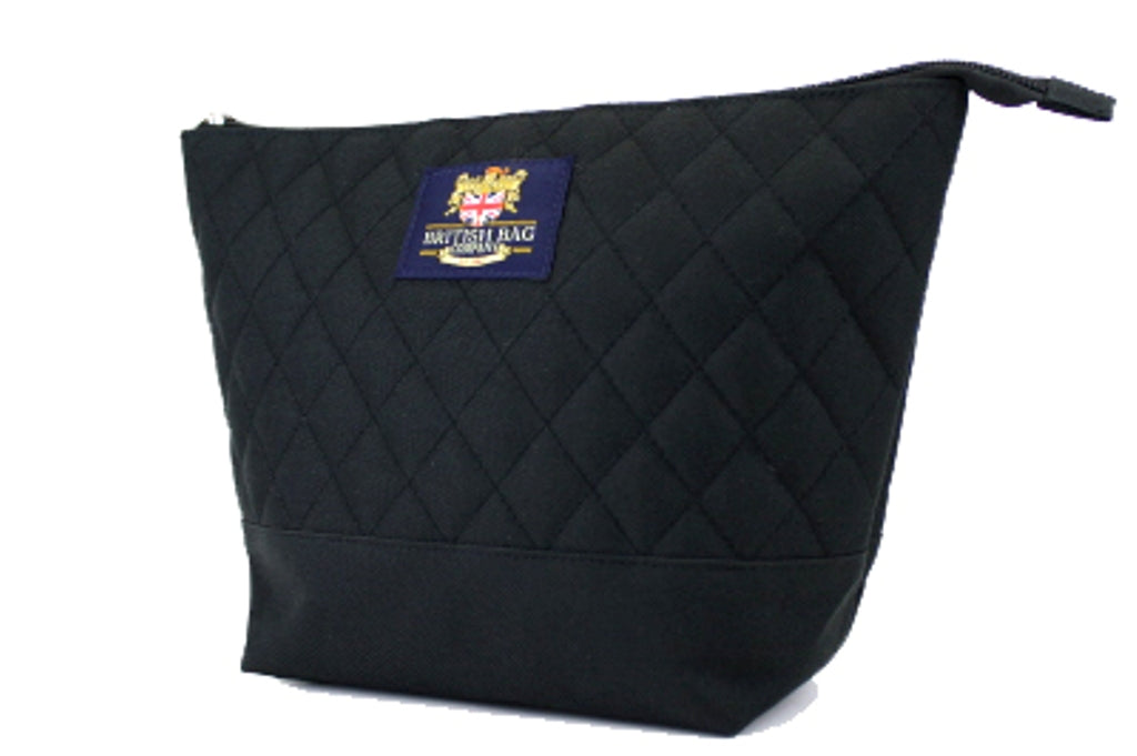 British Bag Company Regent Quilted Wash Bag - Black