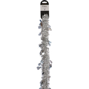 Christmas Tinsel - Silver Hearts 2m
