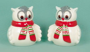 Christmas Tableware - Salt and Pepper Pots Festive Owls