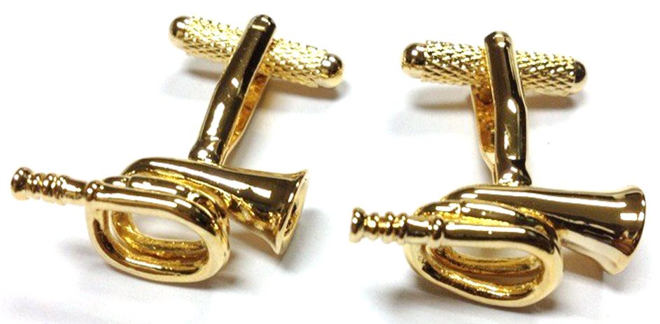 Bugle Cufflinks - Gilt Finish