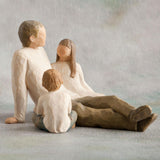 Willow Tree Figurines Set Father with Son & Daughter -