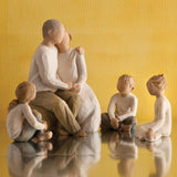 Willow Tree Figurines Set Grandparents with Three Grandchildren