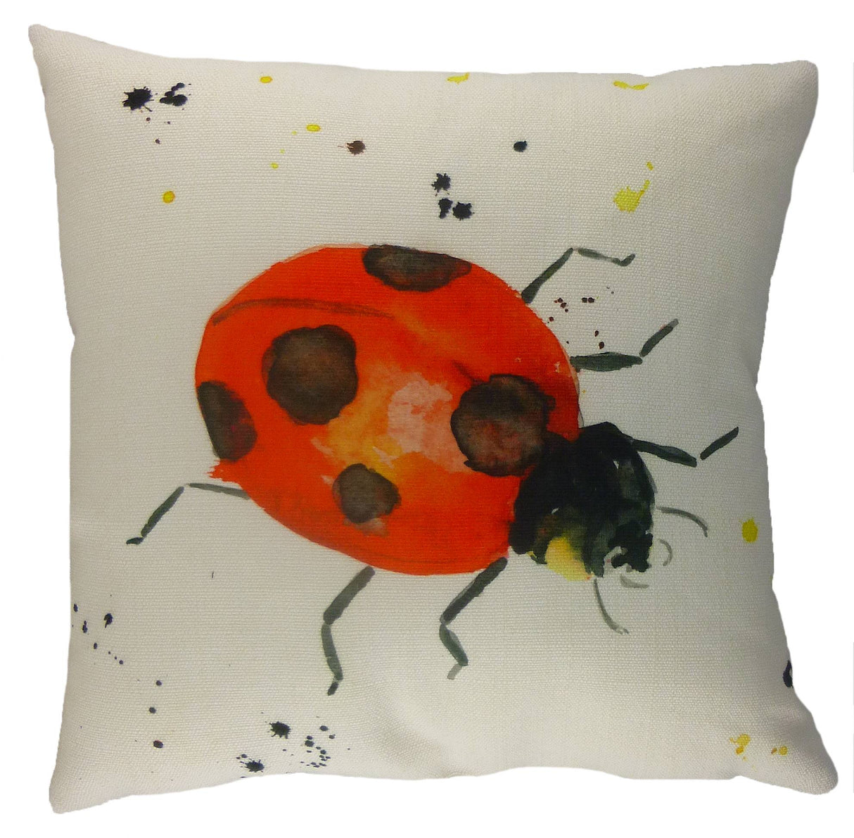 Evans Lichfield Splash of Life Collection Cushion Cover: Ladybird 17x17"