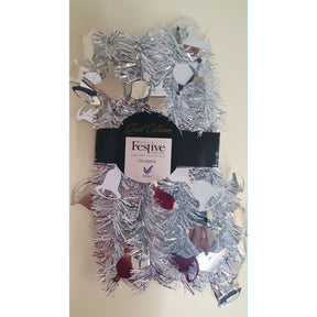 Christmas Tree Tinsel - Silver Bell 2m